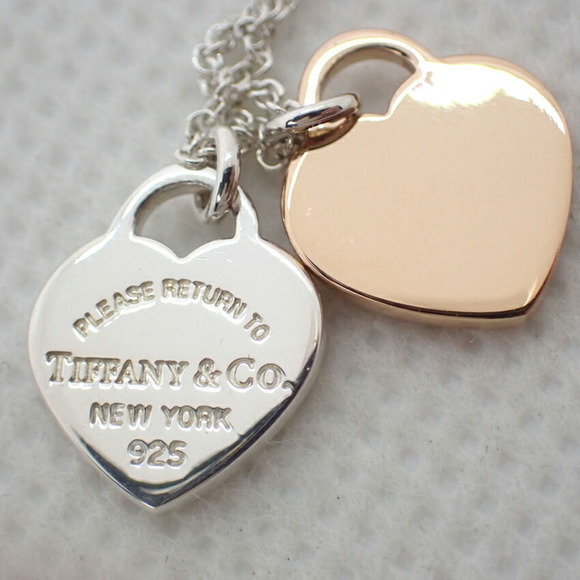 TIFFANY SV925 750RG Return to Heart Pink Pendant Necklace - Picture 6 of 10